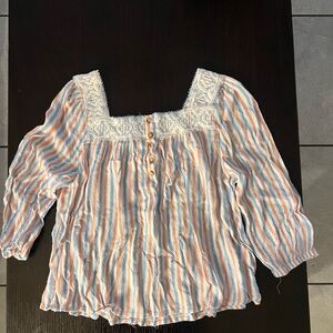 Striped Kids Top with Lace Detail